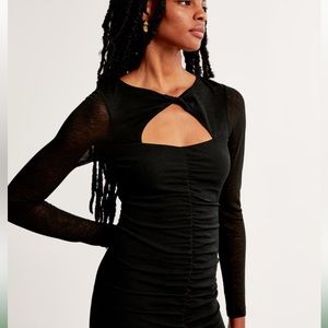 NWT Black Mesh MIDI Dress Tall Size Large